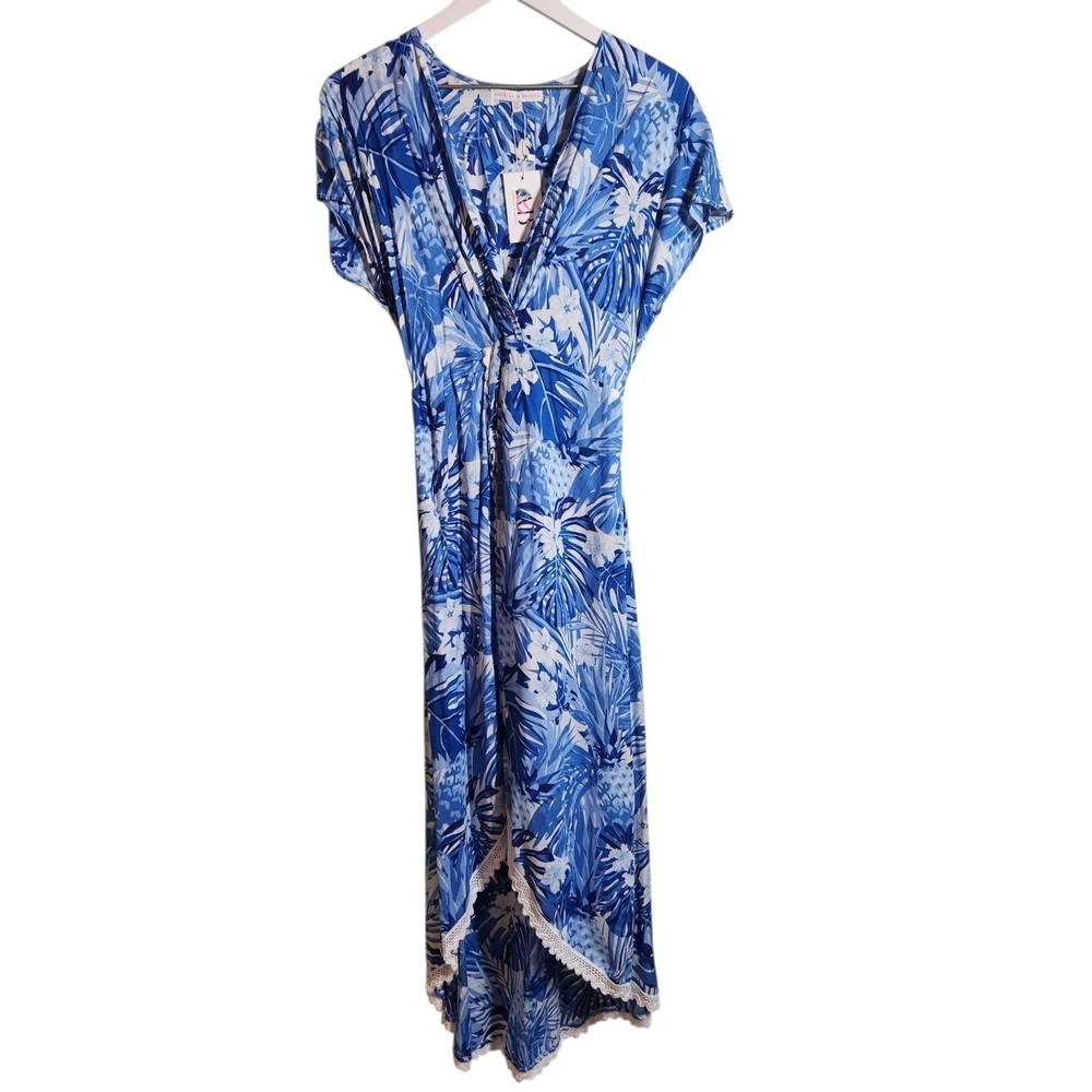NWT America & Beyond Women's Floral Faux Wrap Swim Dress Coverup. Size XS